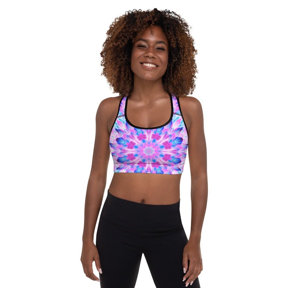 MetaParty Vibes Pink Padded Sports Bra – Bleace